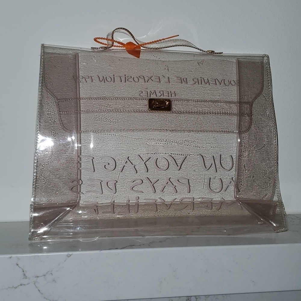 Hermes Vintage Vinyl Clear Kelly Bag Purse - Picture 3 of 16